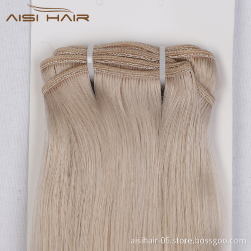 Aisi Hair 10A 100% Brazilian Unprocessed  Human Hair Bundle 20inch Double Drawn Blonde Human Hair Extension For Women